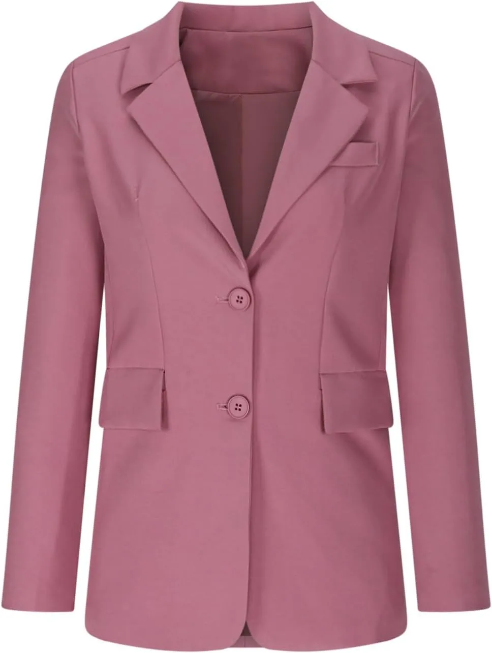 Womens Bussiness Casual Blazers Button Open Front Long Sleeve Work Office Suit Jacket Fall Lapel Lightweight Outwear