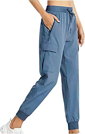 Women's Cargo Joggers Lightweight Quick Dry Hiking Pants Athletic Lounge Casual Travel Petite/Regular/Tall