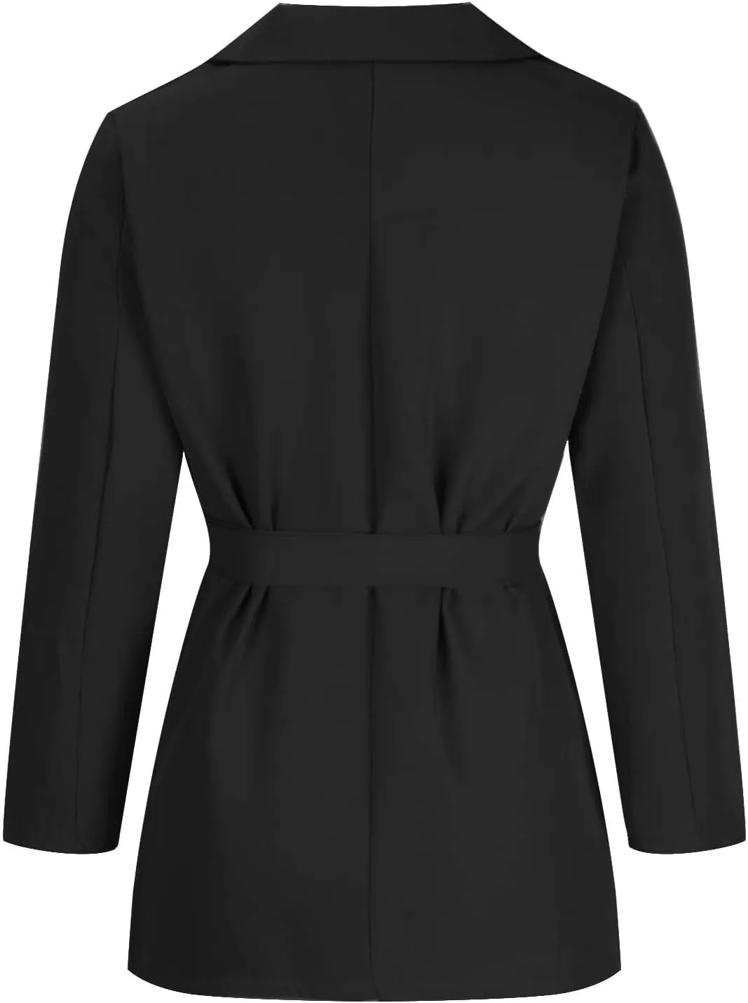 Women's Casual Elegant Blazers Long Sleeve Button Lapel Open Front Business Work Office Pockets Suit Jackets with Belt