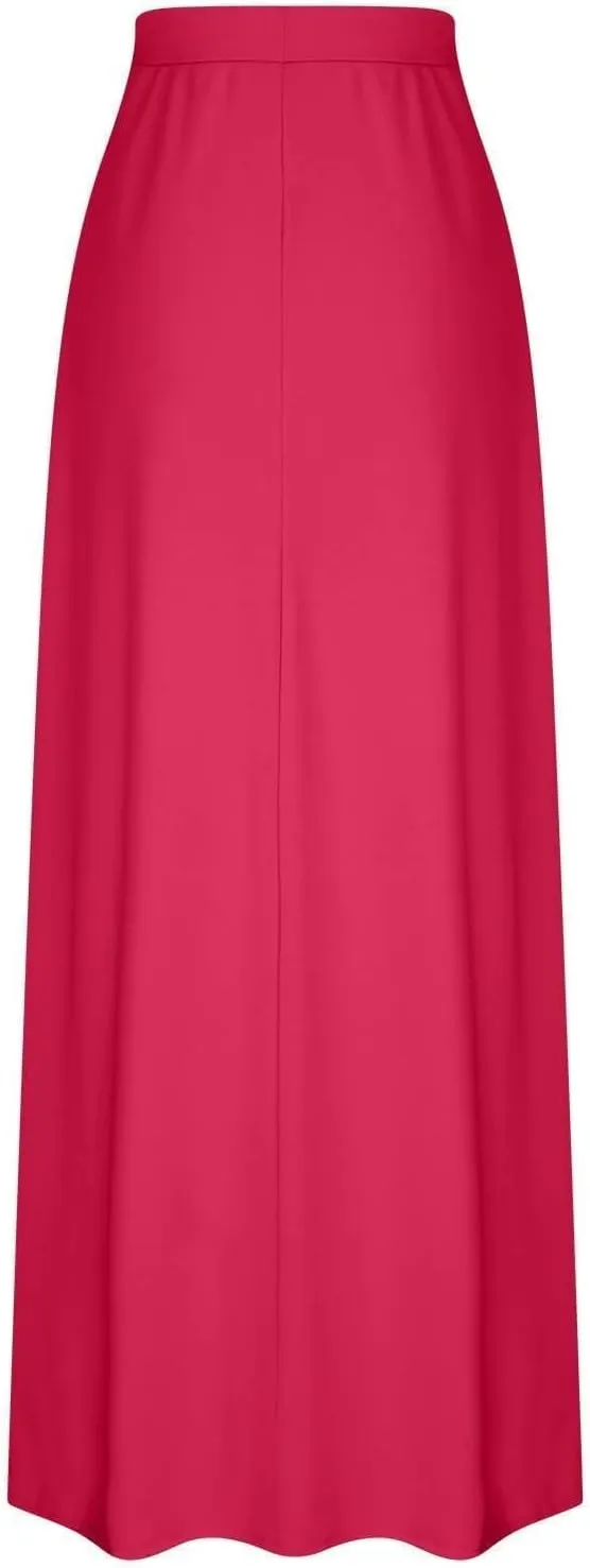 Women's Casual Maxi Skirts A Line Summer Skirts Drawstring Waist Boho Beach Skirt Boho Flowy Long Skirts Resort Wear