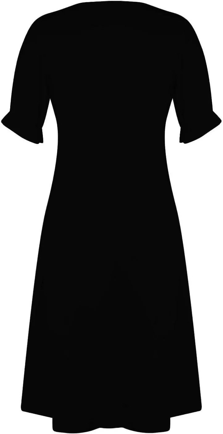 Women's Casual Summer Ruffle Short Sleeve T Shirts Maxi Dress 2025 Spring V Neck Flowy Tiered Boho Beach Dresses