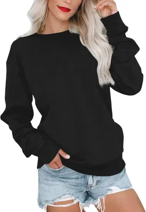 Women'S Crewneck Sweatshirts No Hood Fall Long Sleeve Shirts Dressy Casual Gradient Color Sweatshirts Pullover Cute