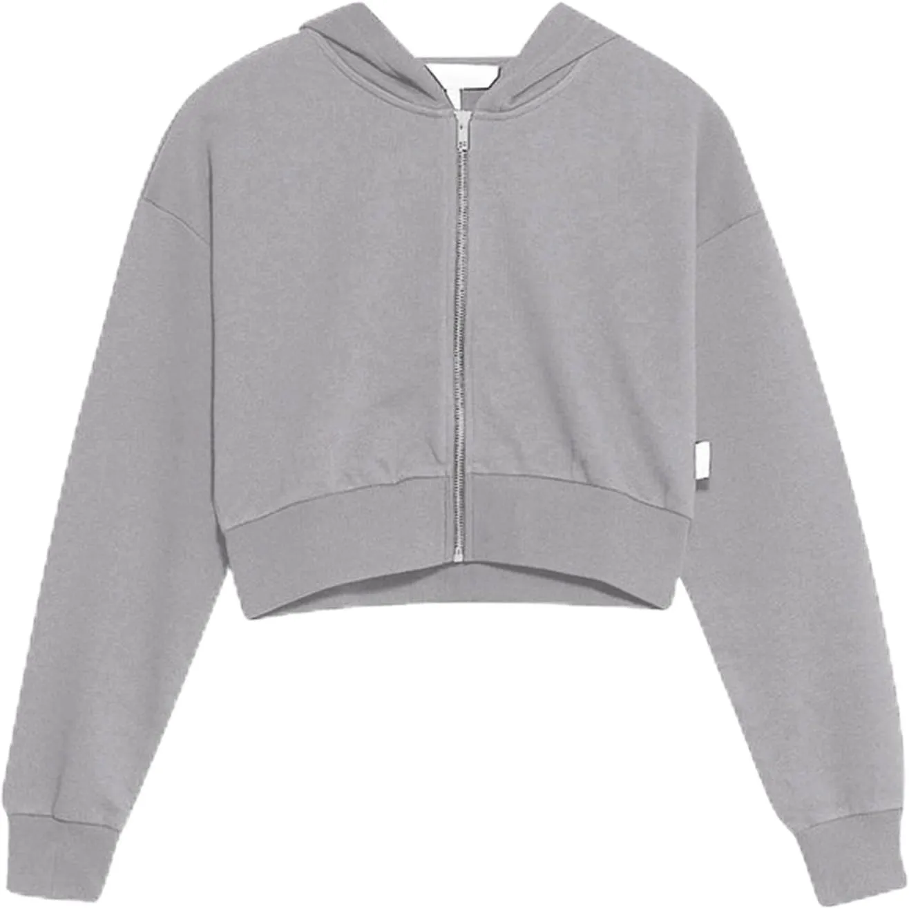 Women's Cropped Zip Up Hoodie Casual Long Sleeve Workout Hooded Sweatshirts Fleece Lined Jacket Coat with Pocket