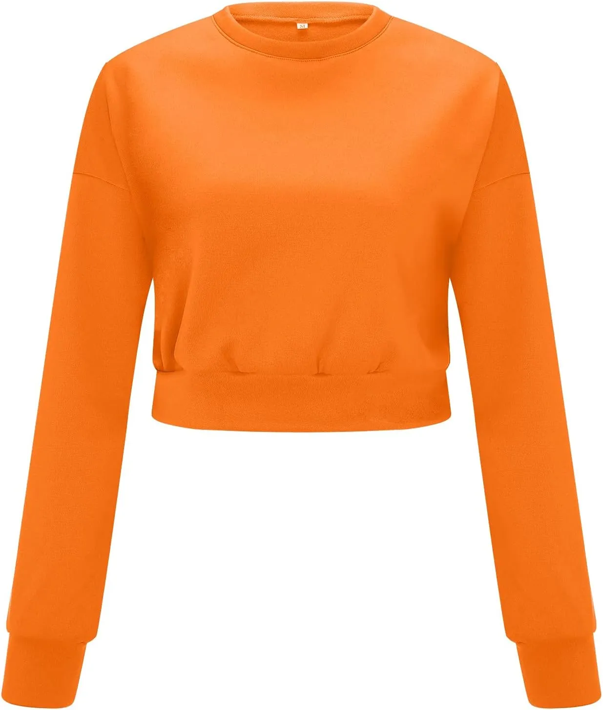 Womens Cute Cropped Hoodies Roundneck Long Sleeve Pullover Sweatshirts for Women Fall Leisure Sweatshirts Sexy Tops