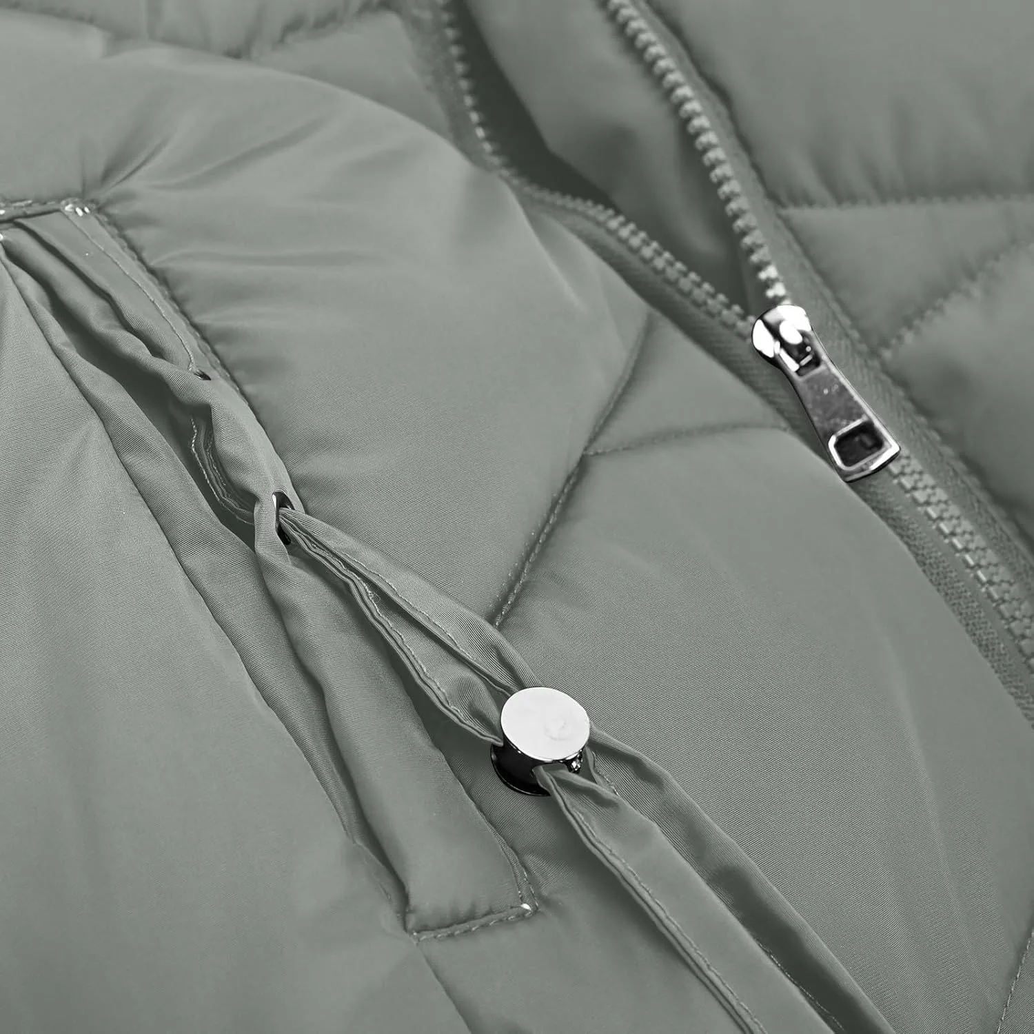 Women's Down Jackets Fleece Lined Thicken Parka Zip Up Winter Coats Daily Fashion Versatile Outerwear with Pockets