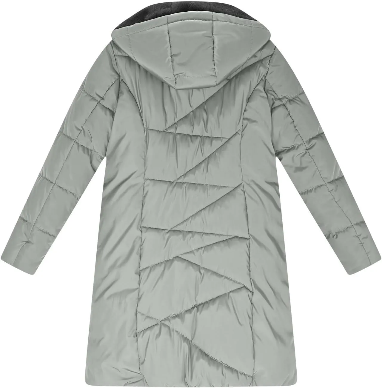 Women's Down Jackets Fleece Lined Thicken Parka Zip Up Winter Coats Daily Fashion Versatile Outerwear with Pockets