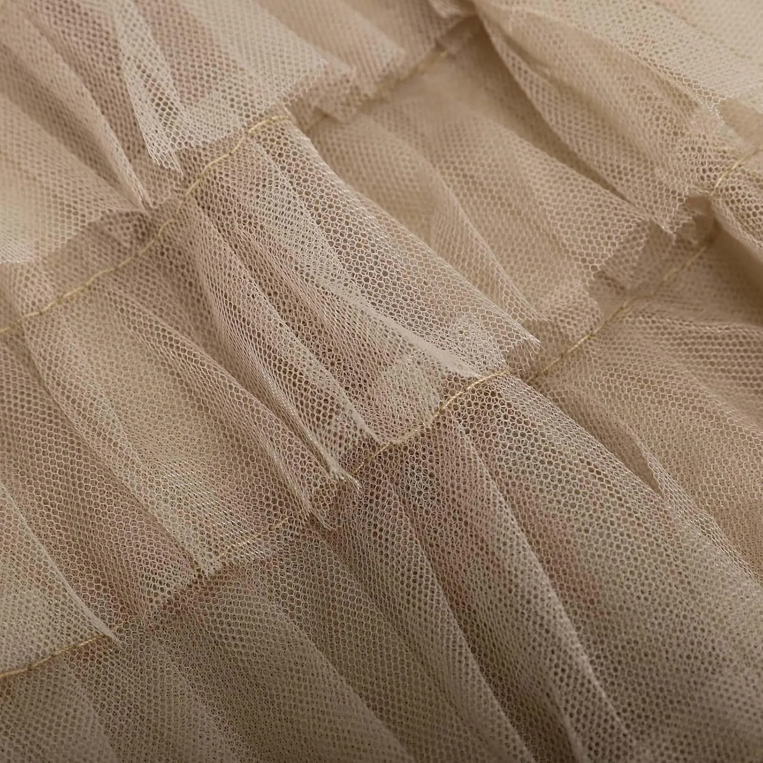 Womens Elegant A Line Skirts Midi Mesh Flowy Skirts Tiered Tulle Skirts Puffy Layered Ruffle Skirt Fluffy Fairy Skirt