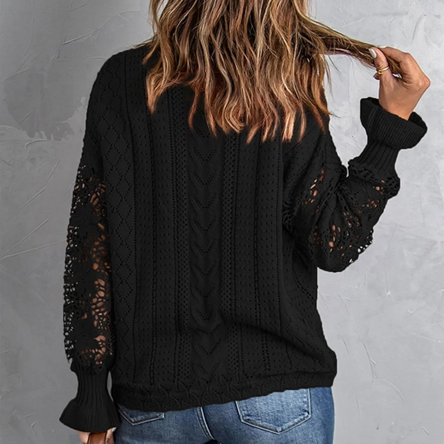 Women's Elegant Pullover Sweater Mock Neck Slim Fit Long Sleeve Knitted Ribbed Chunky Vacation Jumper Tops