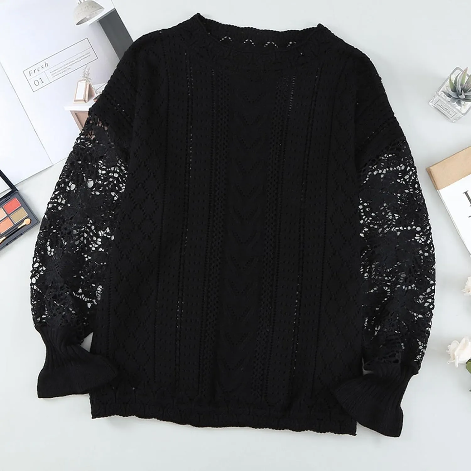 Women's Elegant Pullover Sweater Mock Neck Slim Fit Long Sleeve Knitted Ribbed Chunky Vacation Jumper Tops