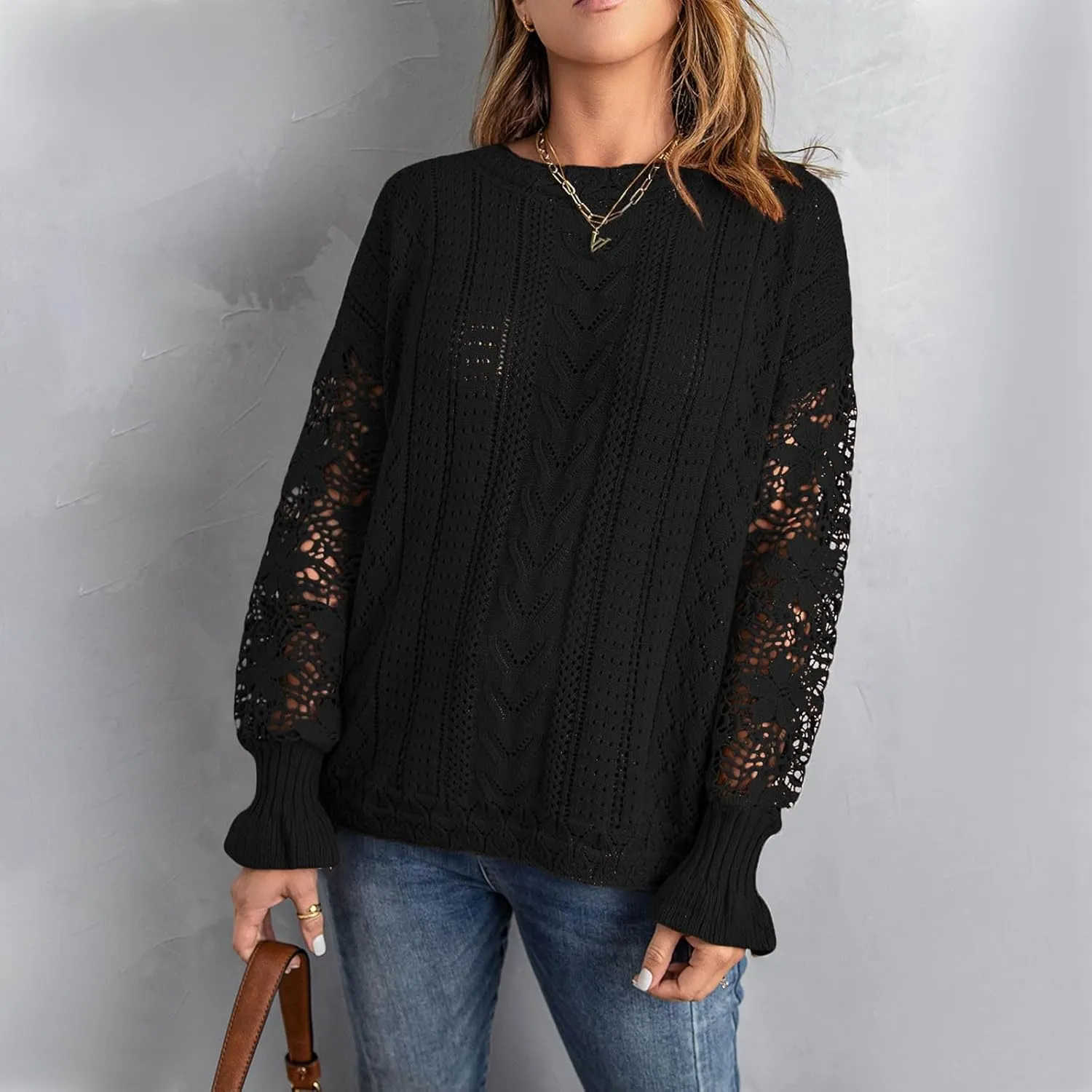 Women's Elegant Pullover Sweater Mock Neck Slim Fit Long Sleeve Knitted Ribbed Chunky Vacation Jumper Tops