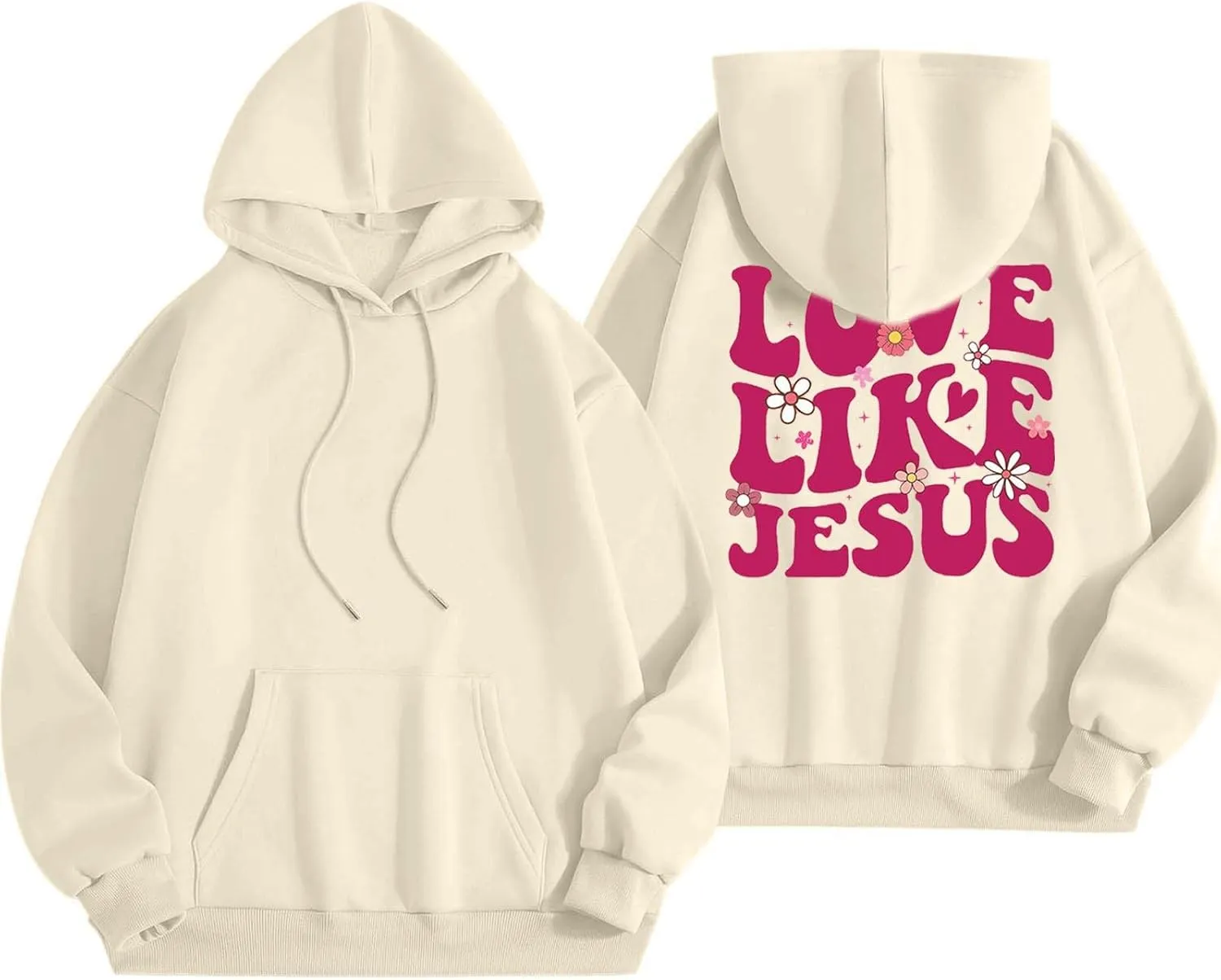 Women's Fashion Sweatshirts Loose Fit Printed Oversized Hooded Pullover Sweatshirts Outdoor Workout Hoodie with Pocket
