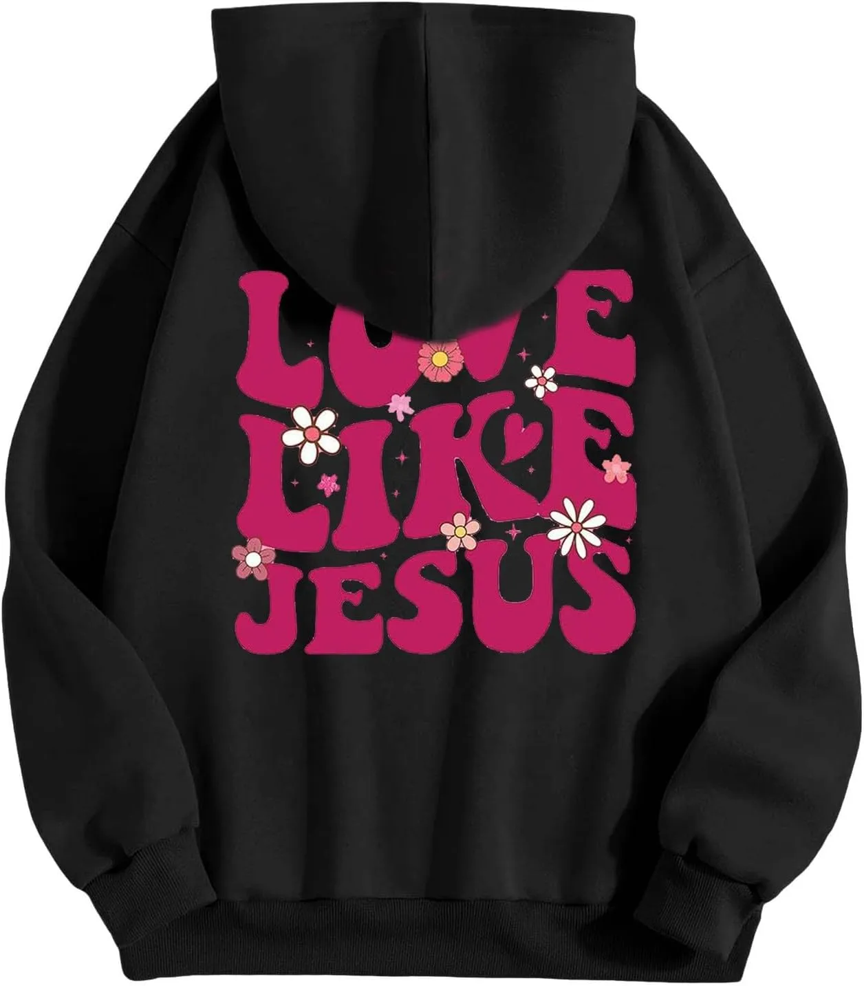 Women's Fashion Sweatshirts Loose Fit Printed Oversized Hooded Pullover Sweatshirts Outdoor Workout Hoodie with Pocket