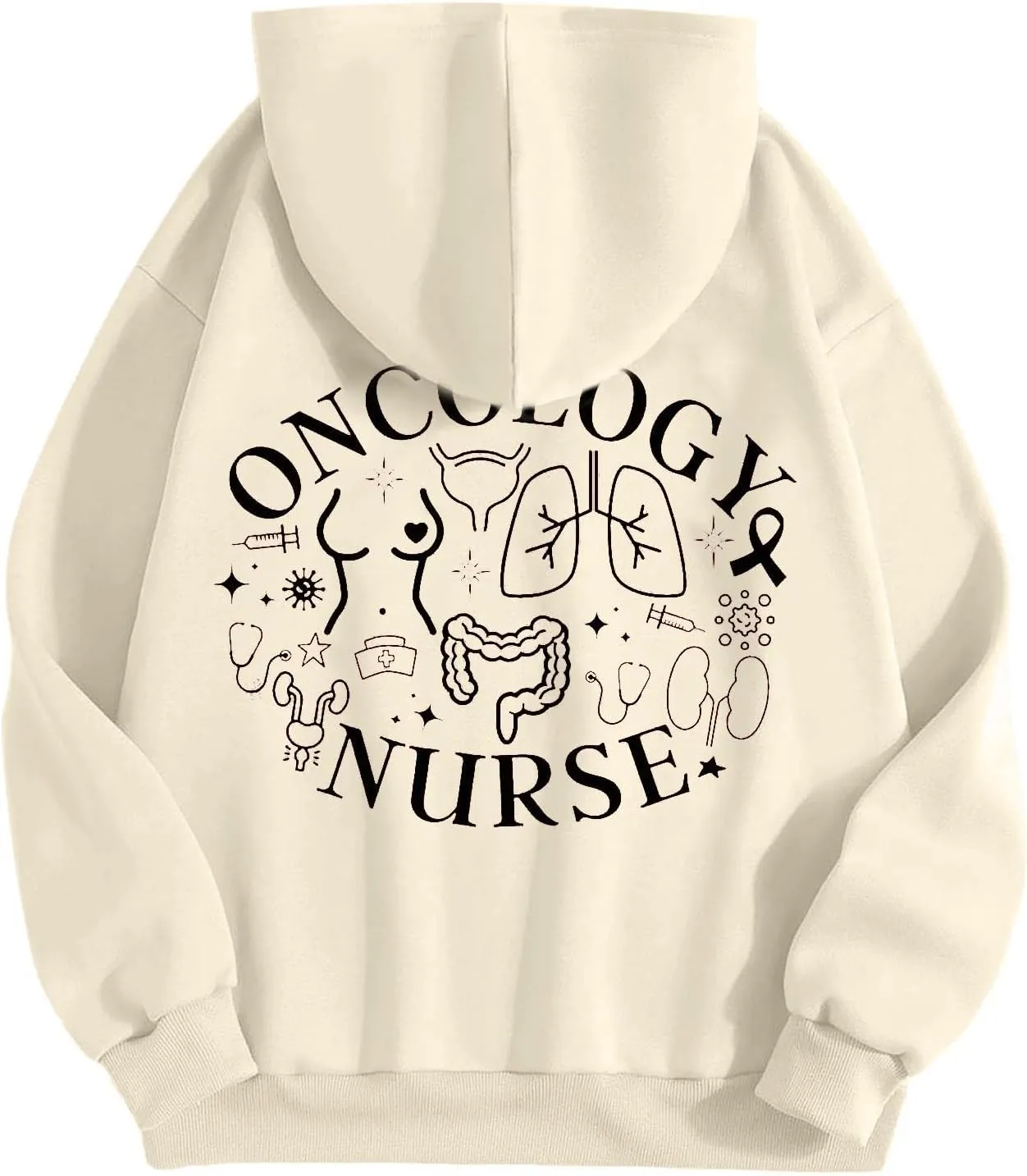 Women's Fashion Sweatshirts Loose Fit Printed Oversized Hooded Pullover Sweatshirts Outdoor Workout Hoodie with Pocket