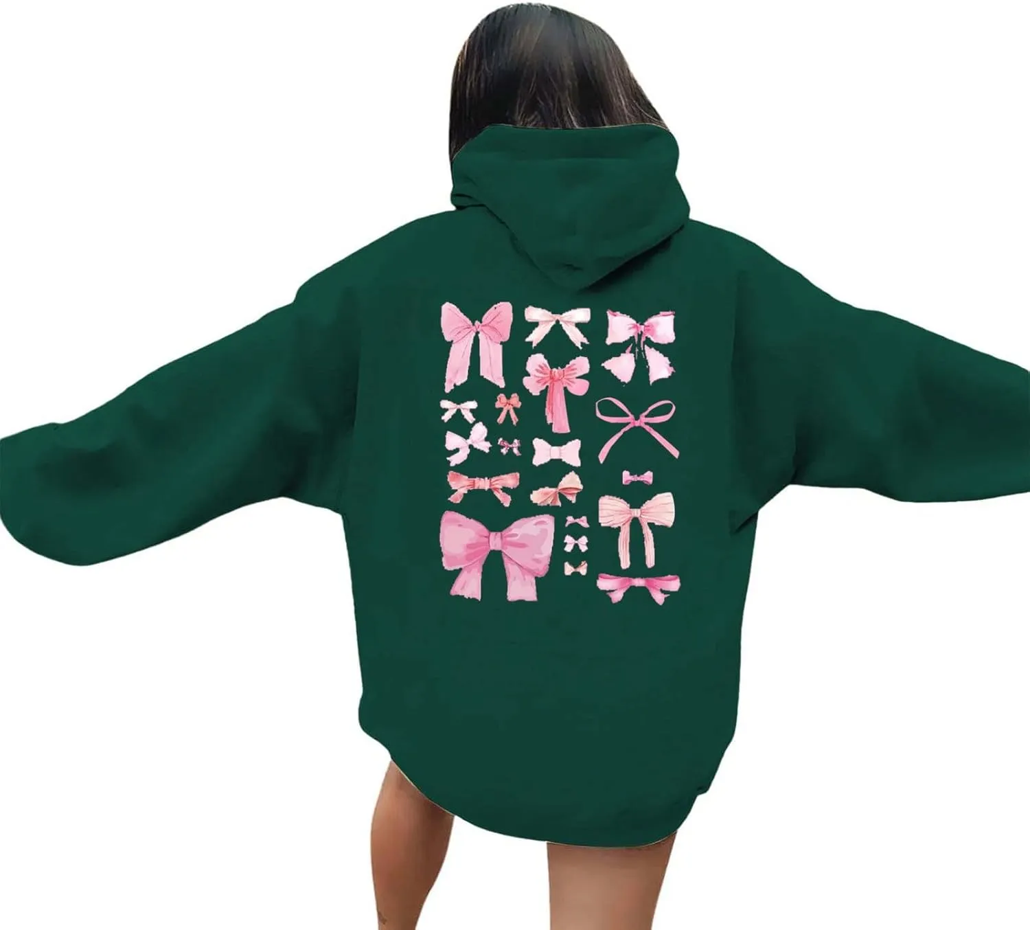Women's Fashion Sweatshirts Loose Fit Printed Oversized Hooded Pullover Sweatshirts Outdoor Workout Hoodie with Pocket