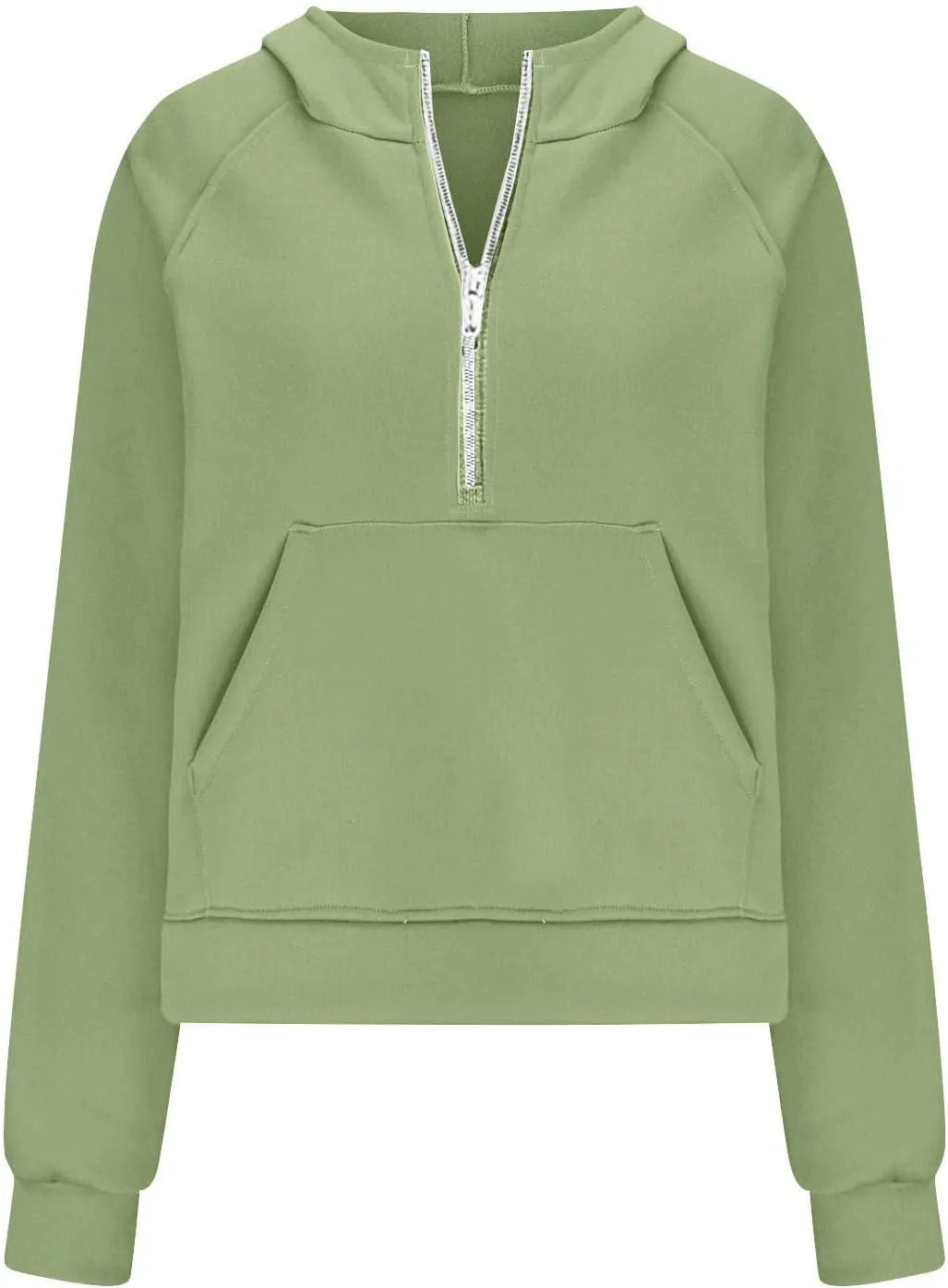 Women's Half Zip Cropped Hoodies Fall Fleece Hooded Pullover Long Sleeve Loose Sweatshirt 2025 Winter Trendy Outfits