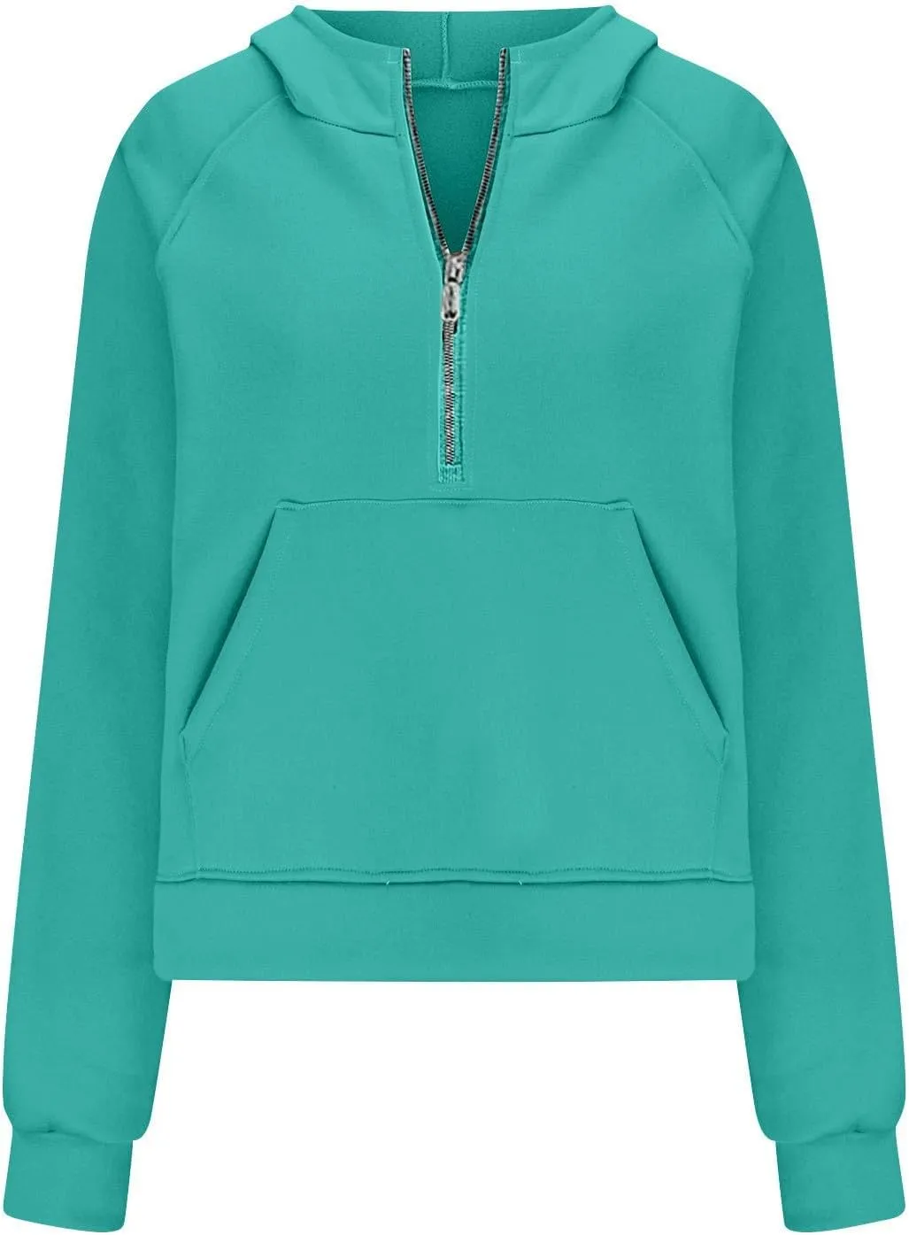 Women's Half Zip Cropped Hoodies Fall Fleece Hooded Pullover Long Sleeve Loose Sweatshirt 2025 Winter Trendy Outfits