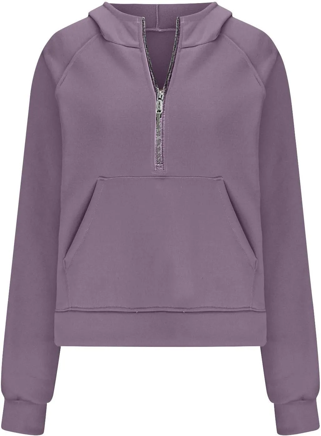 Women's Half Zip Cropped Hoodies Fall Fleece Hooded Pullover Long Sleeve Loose Sweatshirt 2025 Winter Trendy Outfits
