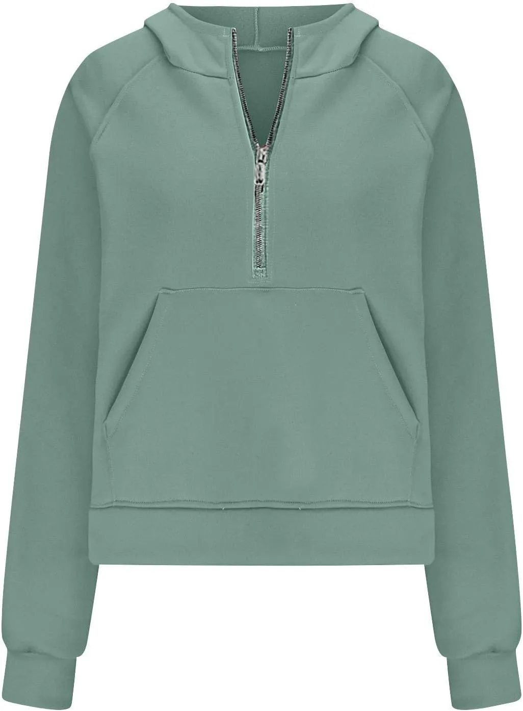Women's Half Zip Cropped Hoodies Fall Fleece Hooded Pullover Long Sleeve Loose Sweatshirt 2025 Winter Trendy Outfits