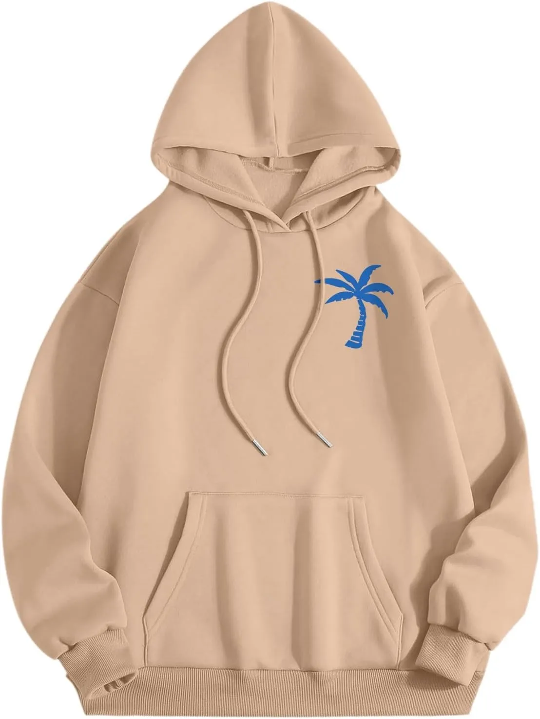 Women's Letter Print Hoodie Sweatshirt Long Sleeve Drawstring Graphic Pullover Oversized Casual Tops With Pockets