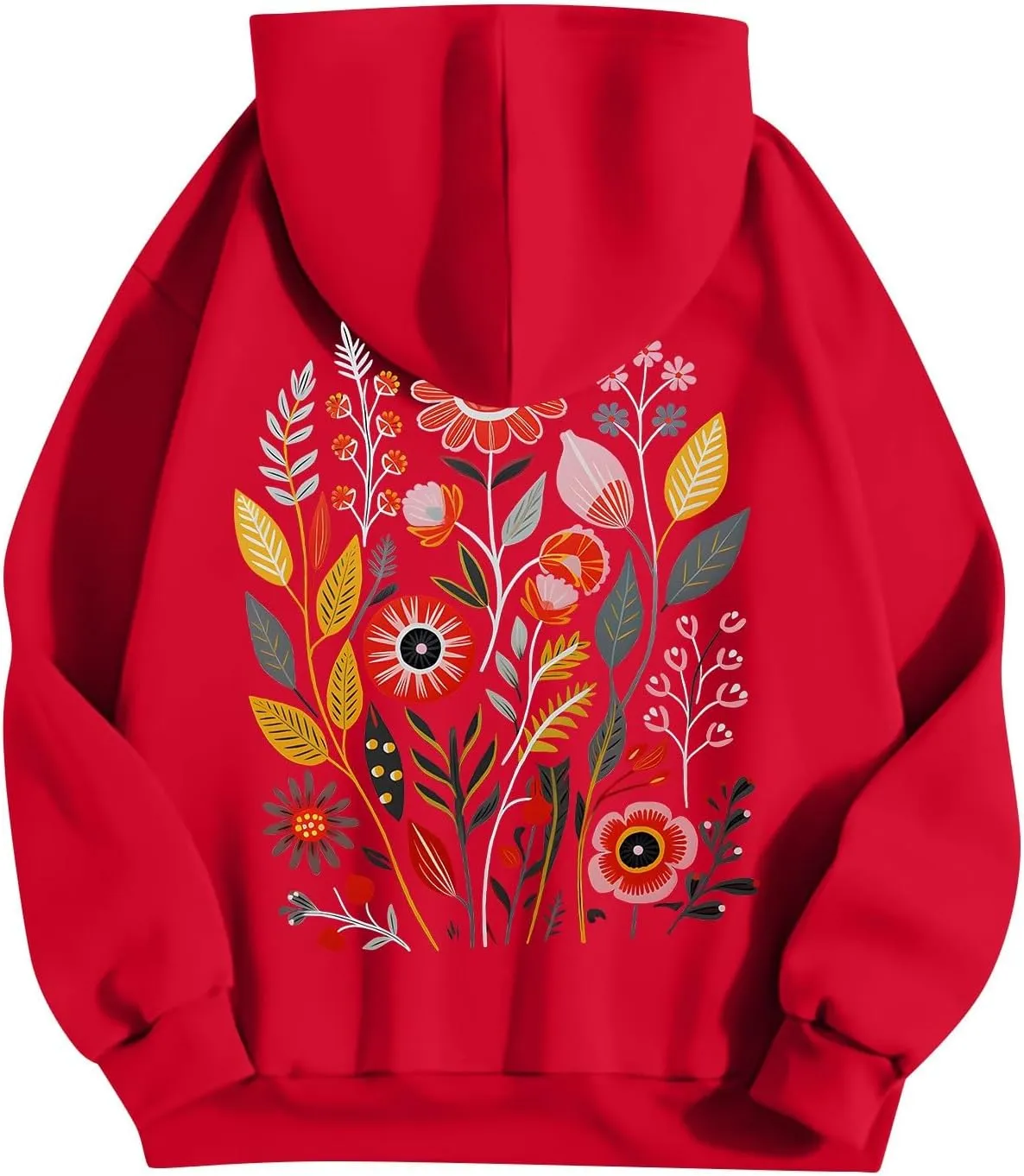 Womens Long Sleeve Floral Print Pullover Hoodie Sweatshirt 2024 Fashion Casual Tops