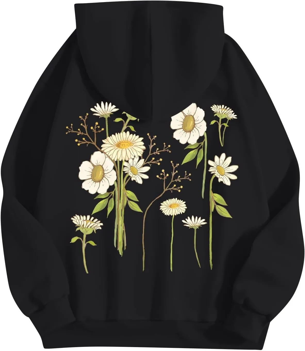Womens Long Sleeve Floral Print Pullover Hoodie Sweatshirt 2024 Fashion Casual Tops