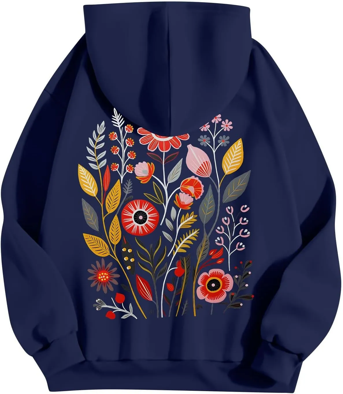 Womens Long Sleeve Floral Print Pullover Hoodie Sweatshirt 2024 Fashion Casual Tops