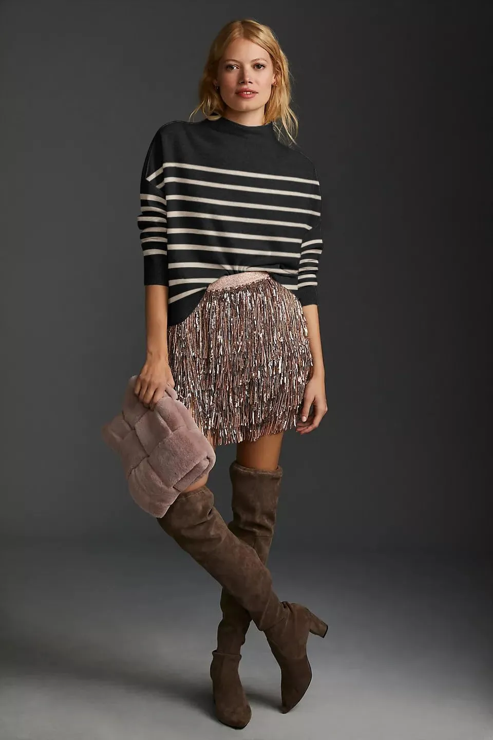 Womens Long Sleeve Sweater Loose Casual Turtleneck Soft Knitted Outwear Solid Knit Pullover Top
