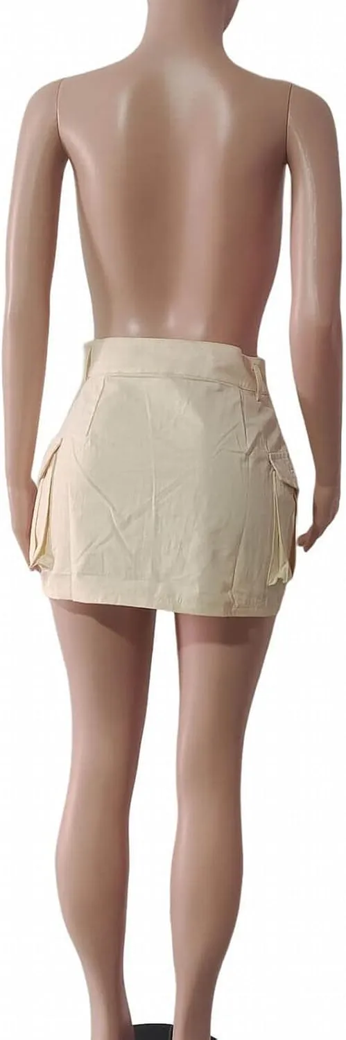 Women's Mini Skirt Women Casual High Waist Mini Skirt Bodycon Pleated Skirts Holiday Dress A Line Skirts with