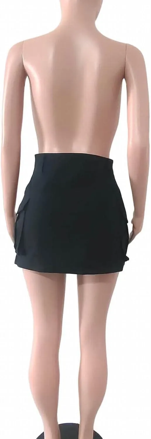 Women's Mini Skirt Women Casual High Waist Mini Skirt Bodycon Pleated Skirts Spring Dresses Jean Skirts with