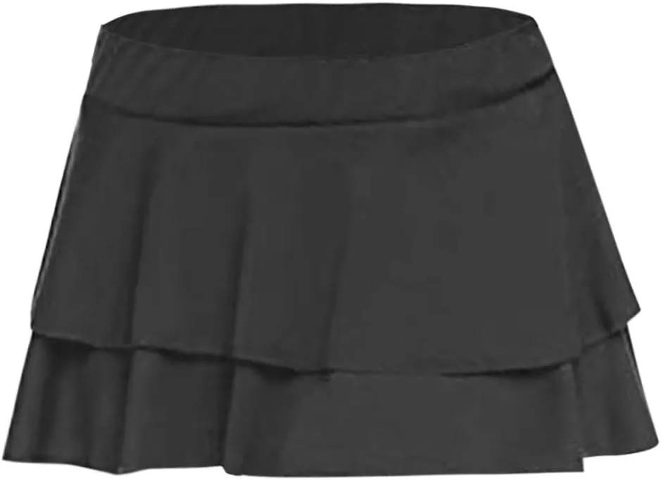 Womens Mini Skirts Flowy Pleated Skirts Low Waisted Ruffle Skirts Casual Summer Skirts Trendy Night Club Skirts