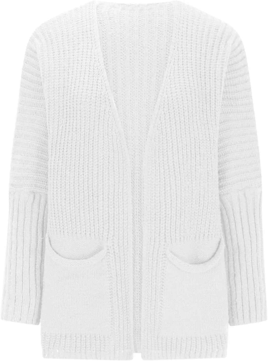 Women's Open Front Cardigan Sweater Chunky Knit Batwing Sleeve Long Outerwear Fall Winter Casual Coats with Pockets