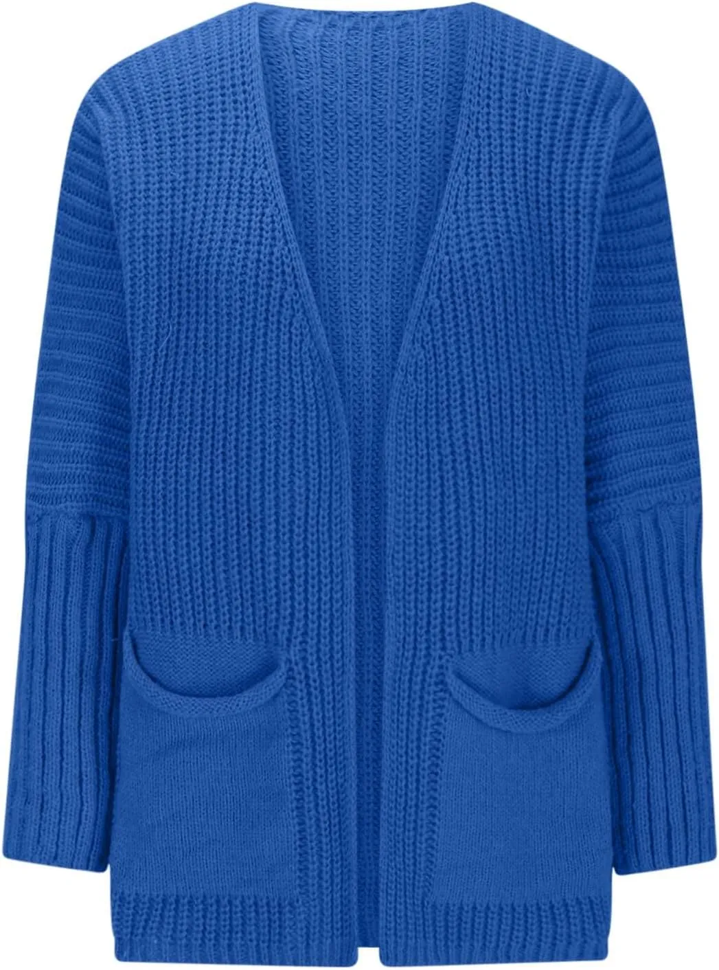 Women's Open Front Cardigan Sweater Chunky Knit Batwing Sleeve Long Outerwear Fall Winter Casual Coats with Pockets