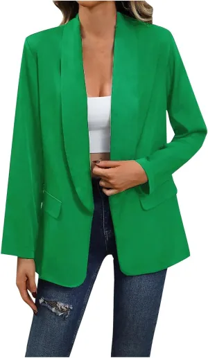 Womens Open Front Professiona Blazer Long Sleeve Lapel Suit Jackets Fall Premium Work Business Blazer with Pockets