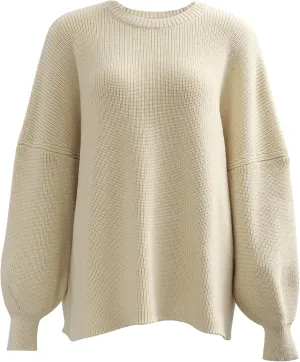 Womens Oversized Chunky Sweaters Long Lantern Sleeve Crewneck Ribbed Loose Knit Pullover Fall Casual Tops