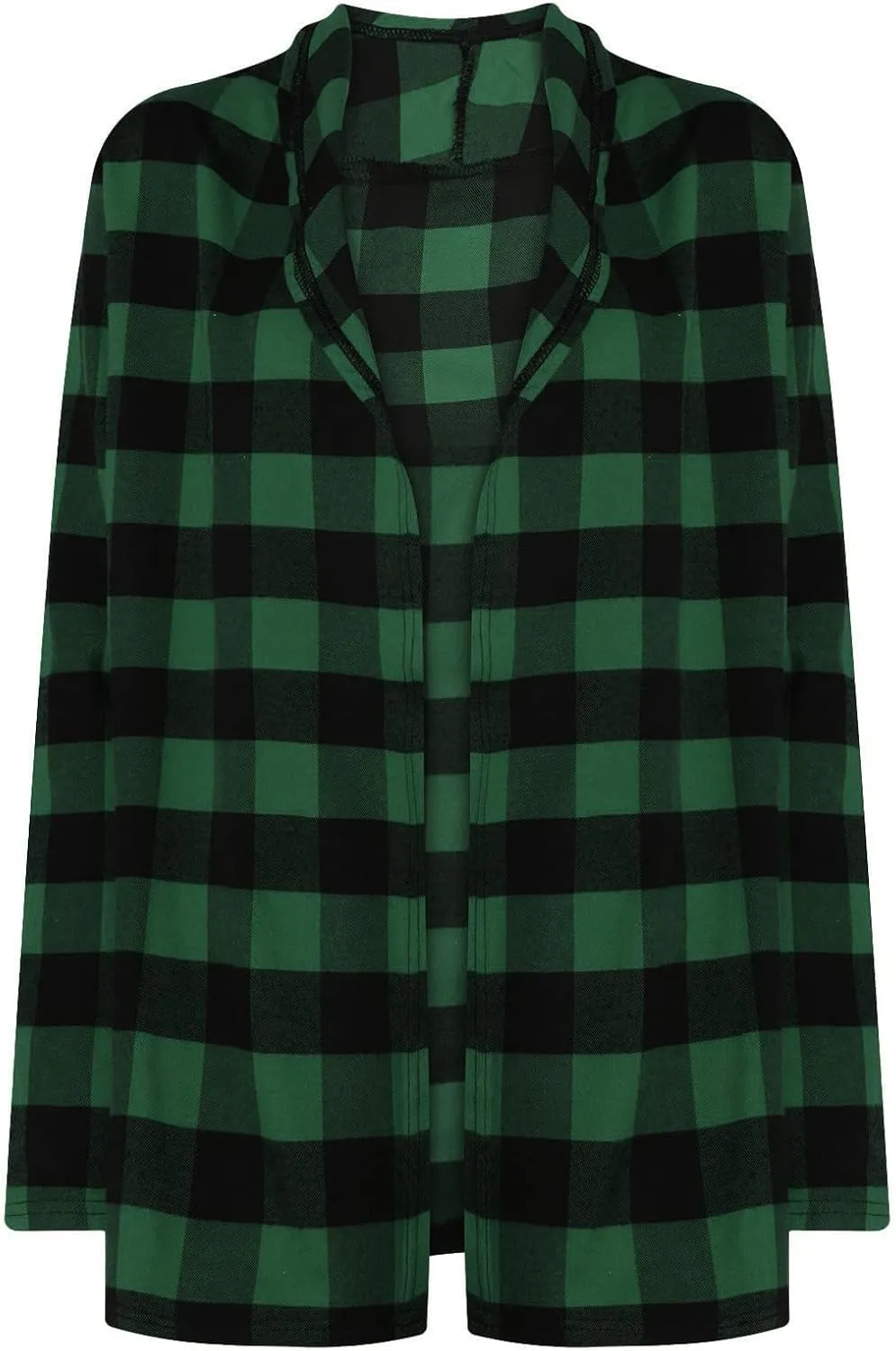 Womens Oversized Plaid Cardigan Jacket Lightweight Trendy Open Front Mid-Length Outerwears Work Business Casual Coats