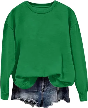 Womens Oversized Sweatshirts Casual Crewneck Long Sleeve Pullover Tops Spring Trendy Comfy Outfits Winter Clothes