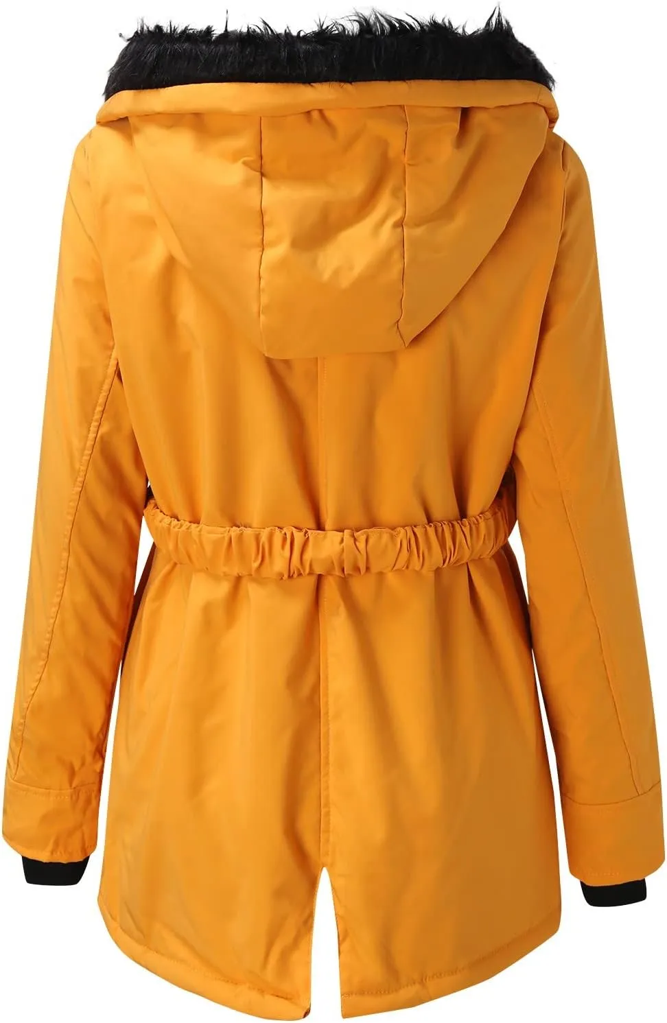 Womens Plus Size Winter Coats Warm Thicken Long Sleeve Trench Coat Casual Long Sleeve Hooded Padded Outwear with Pocket