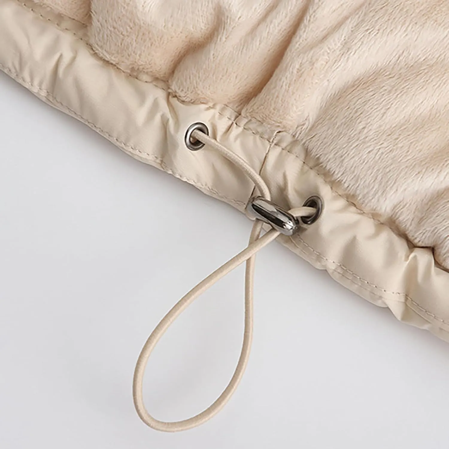 Women's Puffer Jacket Warm Thickened Zip Up Crop Down Jacket Quilted Parkas Faux Fur Removable Hood Outerwear Pockets