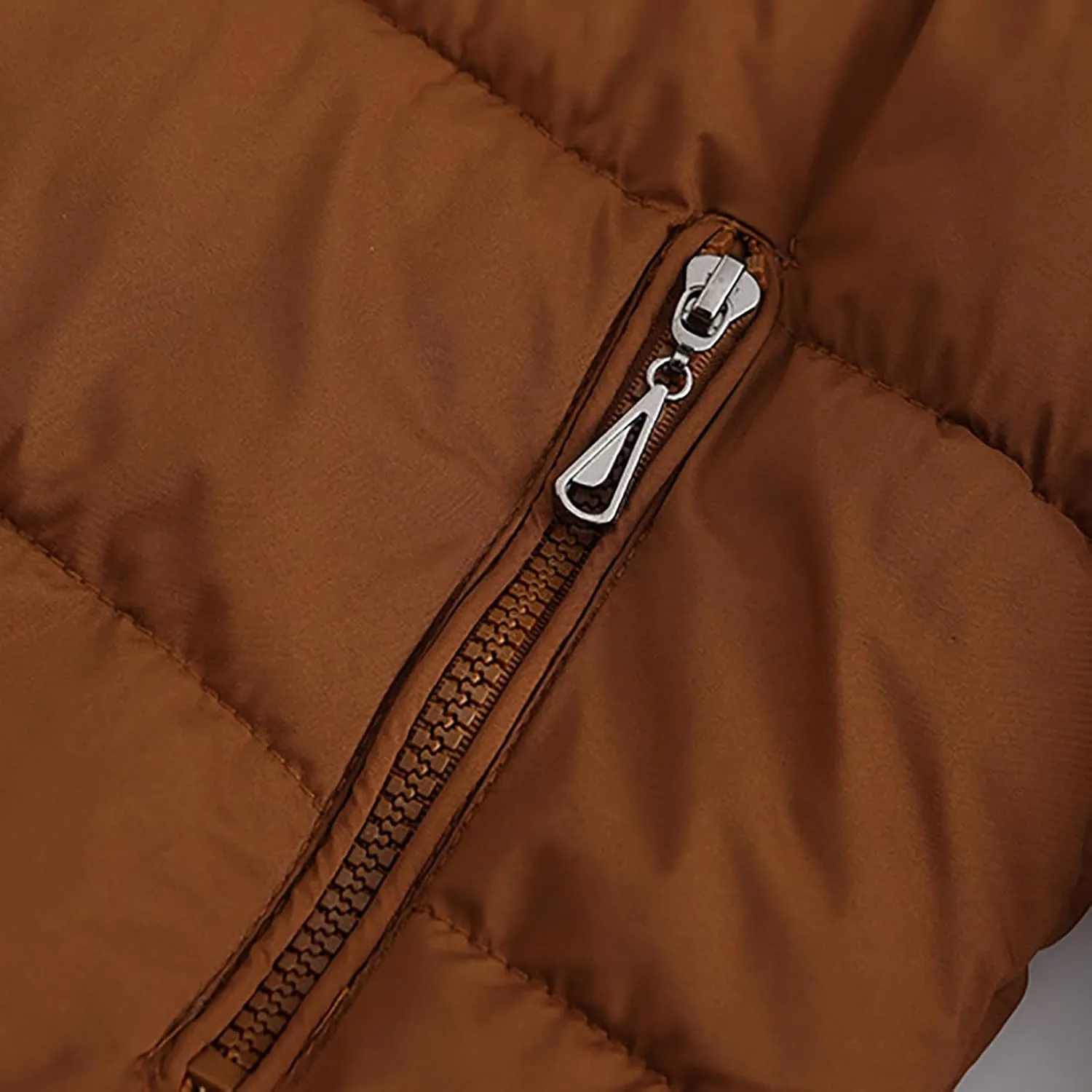 Women's Puffer Jacket Warm Thickened Zip Up Crop Down Jacket Quilted Parkas Faux Fur Removable Hood Outerwear Pockets