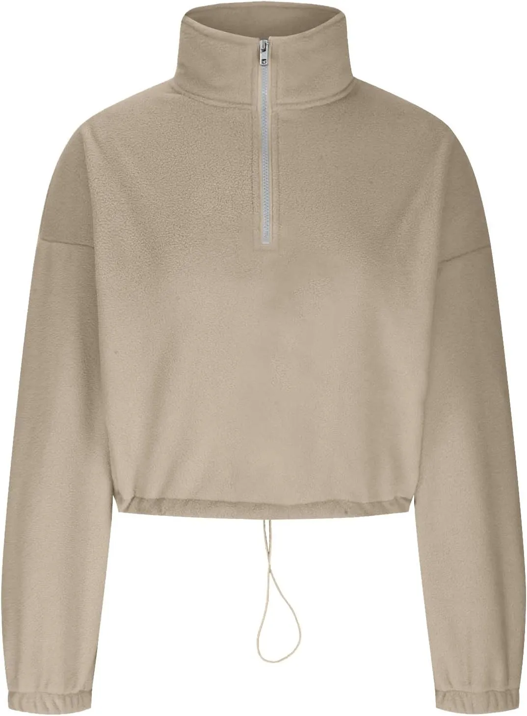 Womens Quarter Zip Hoodies Cropped Sweatshirts Long Sleeve Fleece Half Zip Sweatshirts Fall Outfits Clothes Pullover
