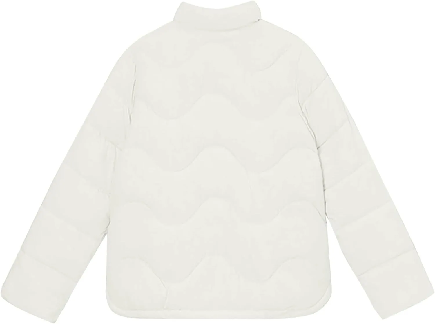 Womens Quilted Puffer Jacket Winter Warm Long Sleeve Down Coat Full Zipper Coats Solid Fashion Outerwear with Pockets