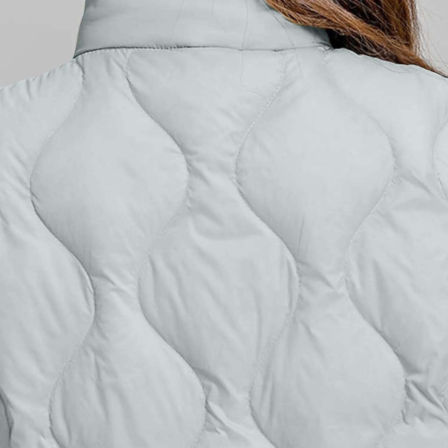 Womens Quilted Vest Lightweight Puffer Jackets Casual Stand Collar Coats Winter Warm Gilet Down Coat with Pockets
