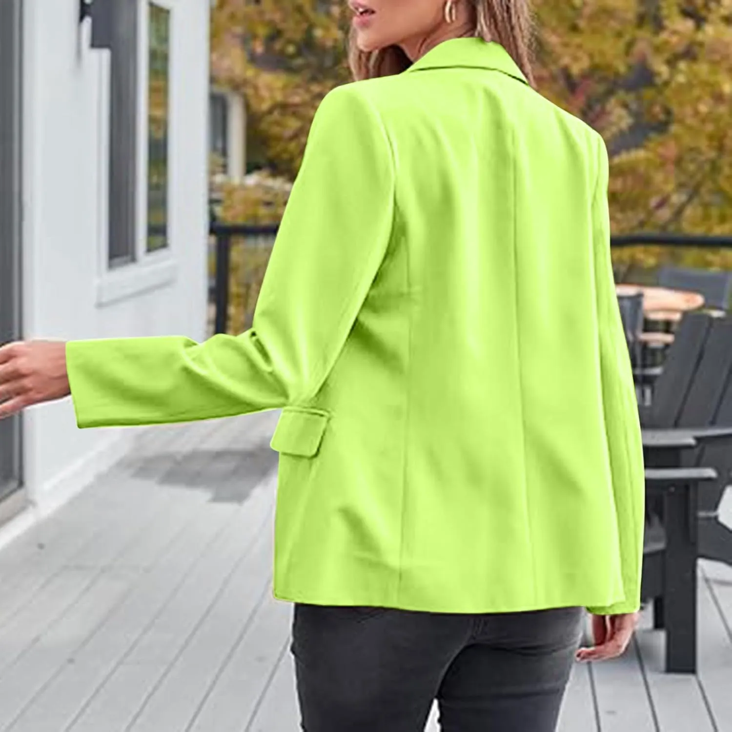 Women's Rolled Up Long Sleeve Blazers Open Front Button Cardigan Jacket Lightweight Casual Loose Fit Suits Jackets