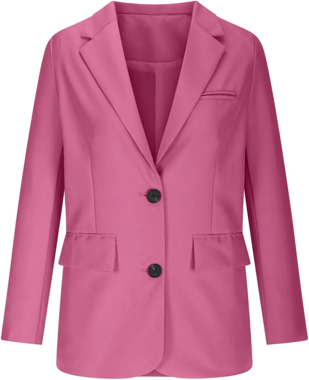 Women's Rolled Up Long Sleeve Blazers Open Front Button Cardigan Jacket Lightweight Casual Loose Fit Suits Jackets