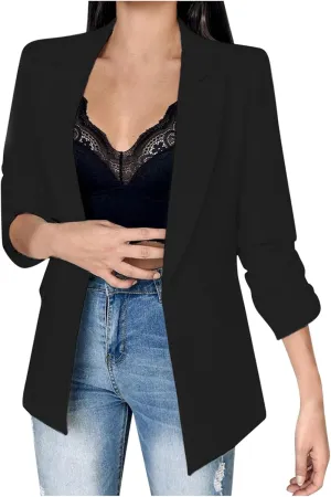 Women's Summer Blazer Lapel Sleeveless Pocket Dressy Casual Business Comfortable Simple Fashion Suit Jackets