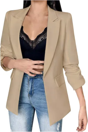 Women's Summer Blazer Lapel Sleeveless Pocket Dressy Casual Business Comfortable Simple Fashion Suit Jackets
