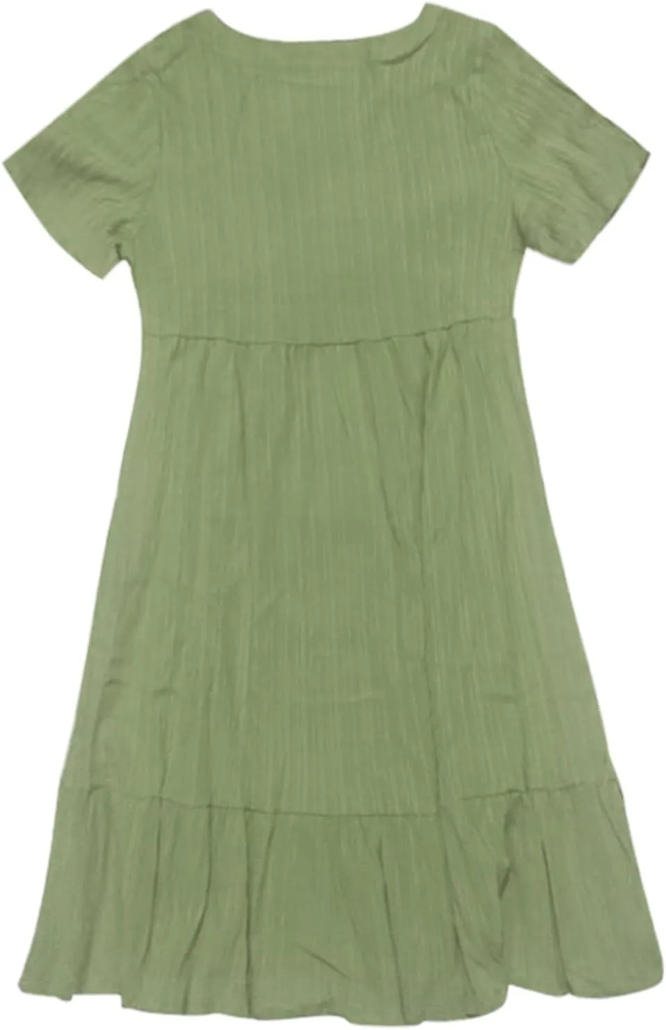 Womens Summer Dress V Neck Short Sleeve Ruffle Hem Tiered Flowy Swing Midi Dresses 2025 Beach Vacation Sundress Outfits