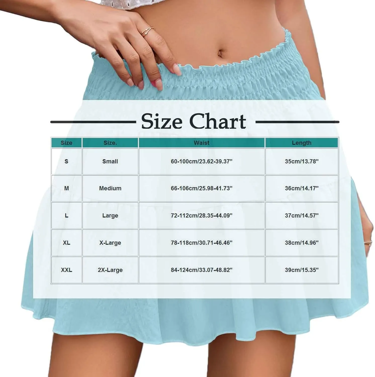 Womens Summer Mini Skirts 2025 Vacation Cute Skirt Ruffle Elastic Waist A-Line Pleated Skirt Beach Party Short Skirt