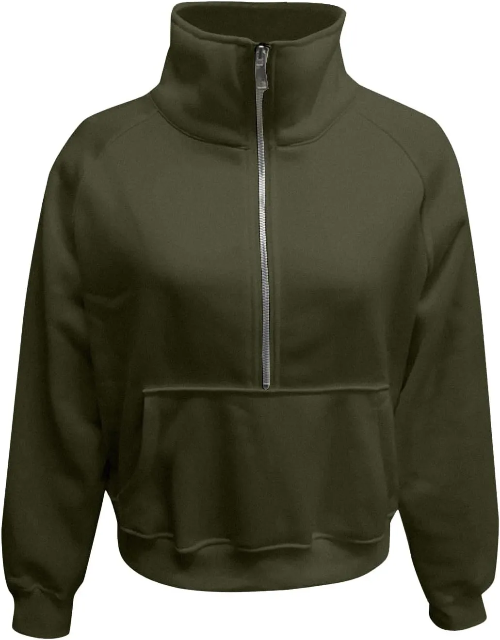 Women's Sweatshirts Half Zip Cropped Pullover Sweatshirts Fleece Sweatshirt with Pocket Fall Winter Outfits New Clothes