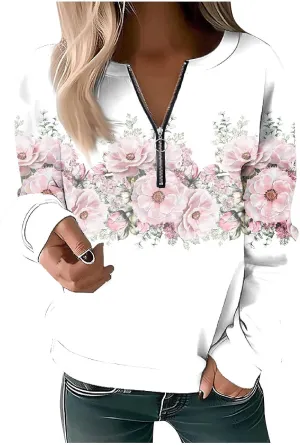 Womens Sweatshirts Quarter Zip Sweatshirts Pullover Casual Zip Up Cute Hoodies 2023 Fall Outfits Athletic Tops